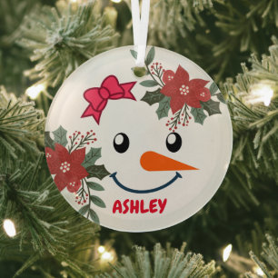 Vintager Schneemann Weihnachten Ornament Aus Glas