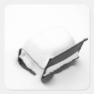 Vintager Schneestuhl Quadratischer Aufkleber