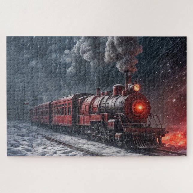 Vintager Schneezug Puzzle (Horizontal)