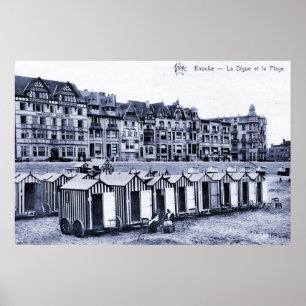 Vintager SchönheitsepochenBadeort und Strand Poster