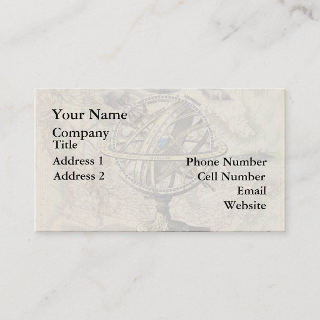 Vintager Schönheitskompass und Karte (Vorderseite)