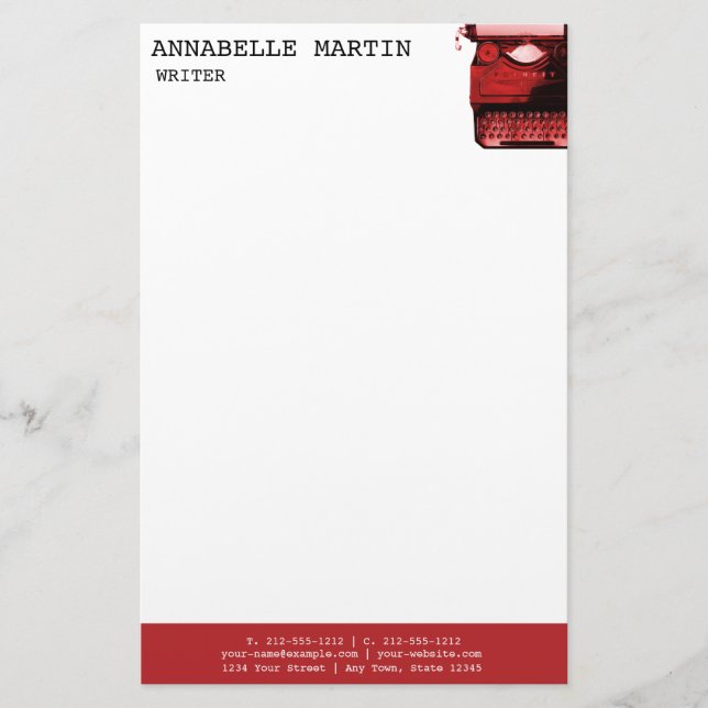 Vintager Schreibkopf Briefpapier (Vorderseite)