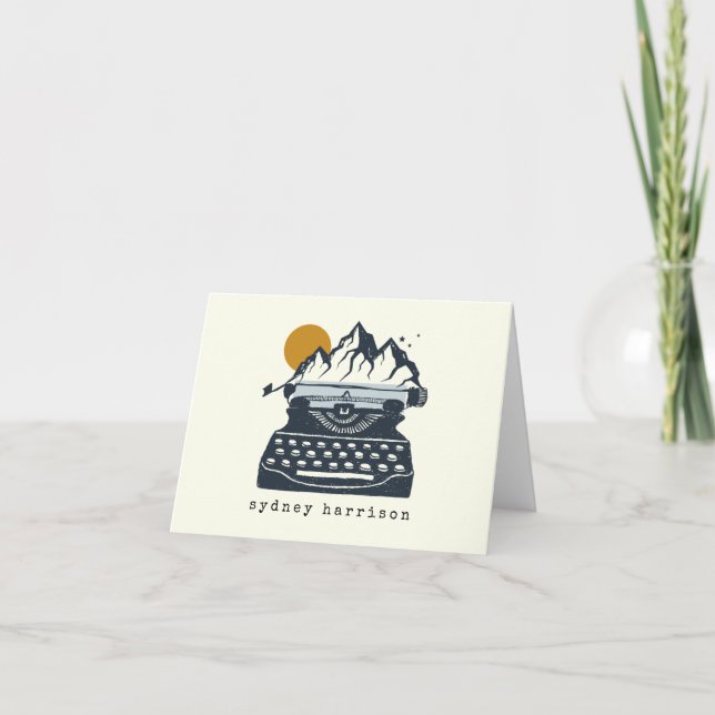 Vintager Schreibmaschinenname Berglandschaft (Vorderseite)