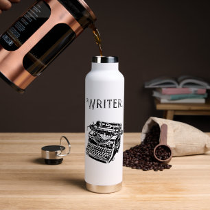 Vintager Schreibmaschinenschreibtisch, Sketch Zeic Trinkflasche
