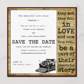 Vintager Schreibmaschinenschwuler Save the Date