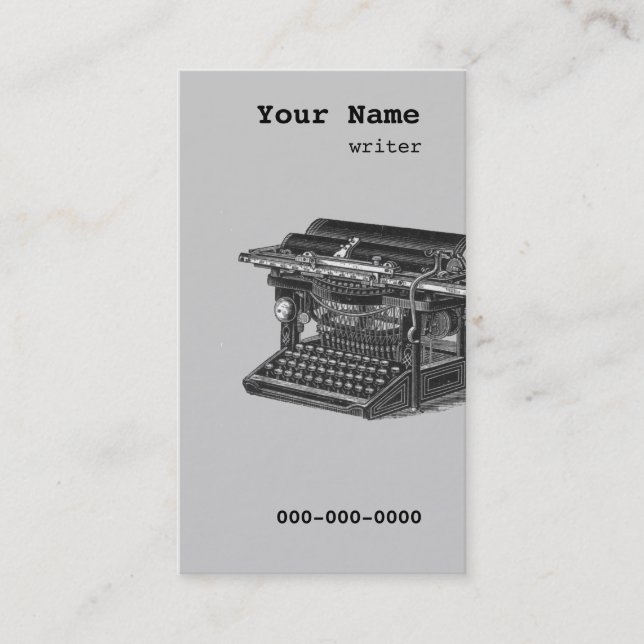 Vintager Schreibmaschinenverfasser - Visitenkarte (Vorderseite)
