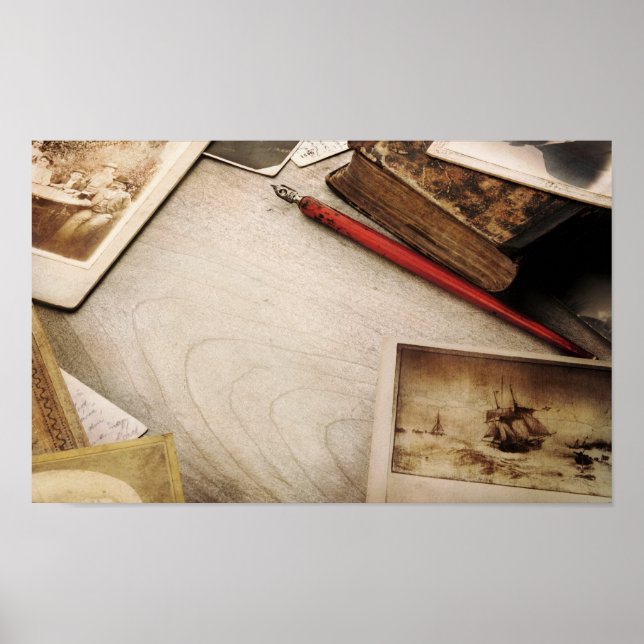 Vintager Schreibtisch Poster (Vorne)