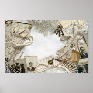 Vintager Schreibtisch Poster