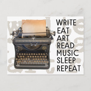 Vintager Schreibvorgang Postkarte
