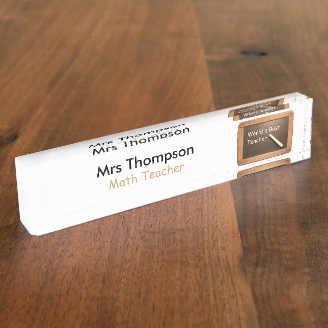 Vintager Schulschiefer-personalisierte Namensplakette (Seite)