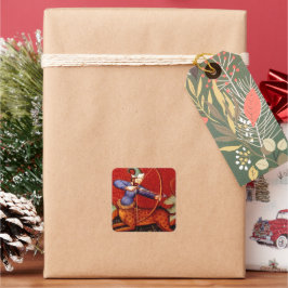 Vintager Schütze Quadratischer Aufkleber