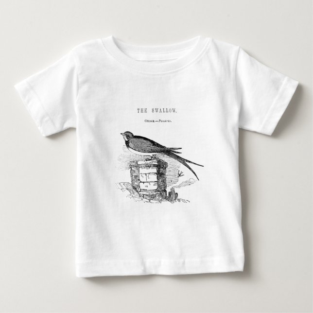 Vintager Schwalbenvogel Baby T-shirt (Vorderseite)
