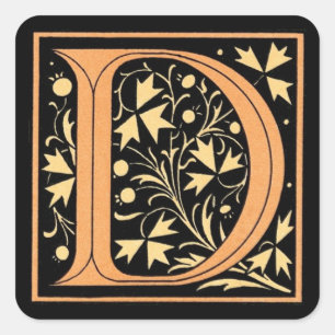 Vintager Schwarz-Gold-Letter "D" - Aufkleber