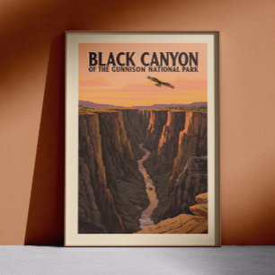 Vintager Schwarzer Canyon des Gunnison-Nationalpar Poster