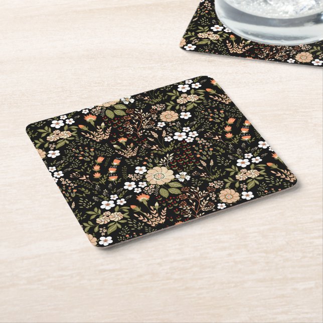 Vintager Schwarzer Hochzeitsland Rechteckiger Pappuntersetzer (angewinkelt)