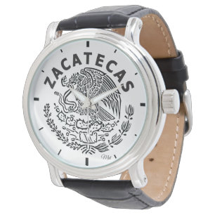 Vintager schwarzer lederner Bügel des Zacatecas Armbanduhr