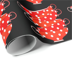 Vintager schwarzer Polka-Punkt Geschenkpapier