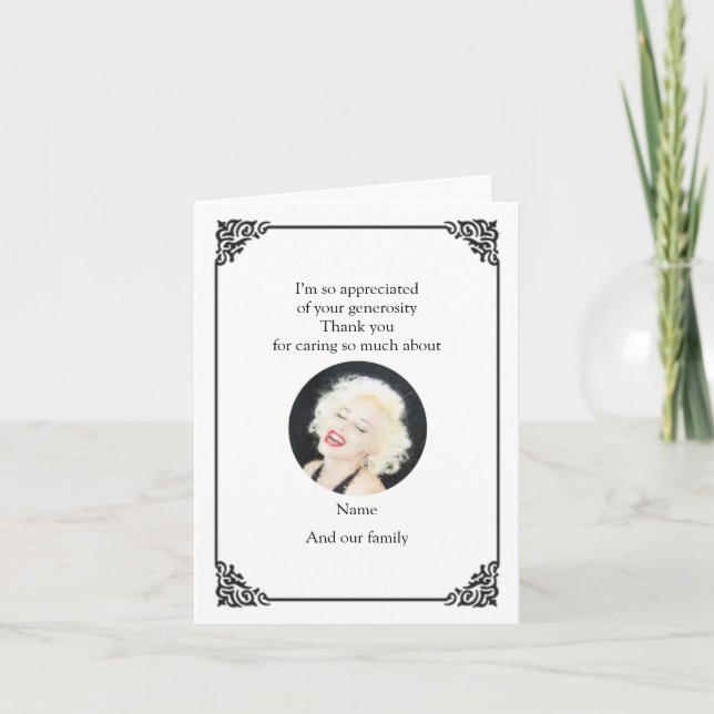 Vintager Schwarzer Rahmen nach Beerdigung Danke Ka (Vorderseite)