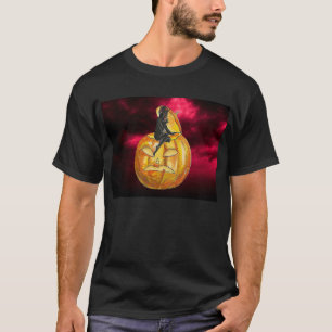 Vintager Schwarzer Teufel auf Jack o' Lantern T-Shirt