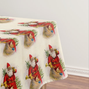 Vintager Schwarzer Weihnachtsmann Tischdecke