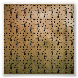 Vintager schwarzer Zirkus Strongman Karneval gest Fotodruck