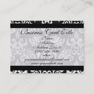Vintager Schwarzweiss-Damast berufliches Busine Visitenkarte