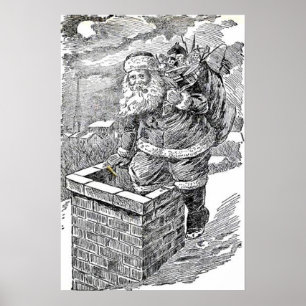 Vintager Schwarzweiss-Sankt-Schal Poster