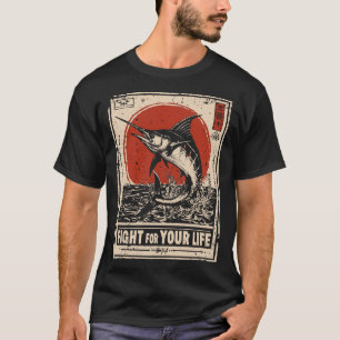 Vintager Schwertfisch   Ozeankriegerportrait T-Shirt