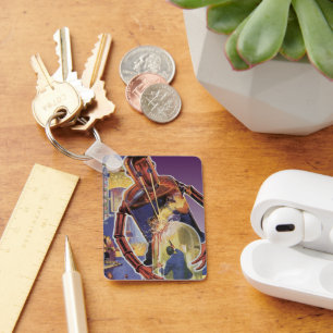 Vintager Science Fiction-Roboter mit Laser-Beam-Au Schlüsselanhänger