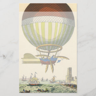 Vintager Science Fiction Steampunk Heißluft-Ballo Briefpapier