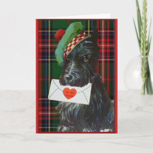 Vintager Scottie-HundeValentine, Feiertagskarte