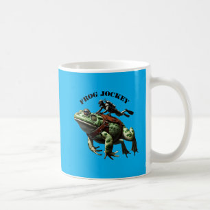 Vintager SCUBA Diving Diver Reiten eines großen Fr Kaffeetasse