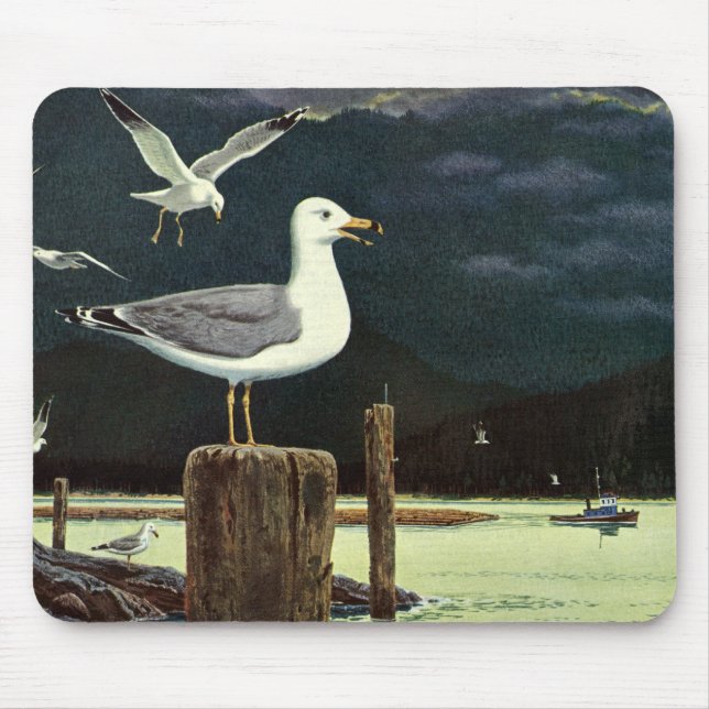 Vintager Seagull-Halssteg, Meervögel Mousepad (Vorne)