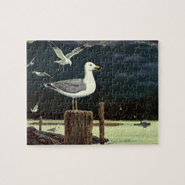 Vintager Seagull-Halssteg, Meervögel Puzzle (Horizontal)
