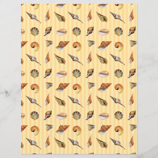 Vintager Seashell Scrapbook Paper Sand Strip (Vorderseite)