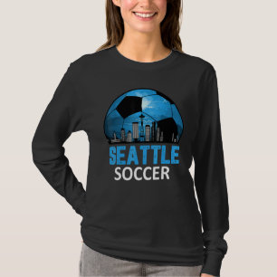 Vintager Seattle Citycape Fußball für Männer Fraue T-Shirt