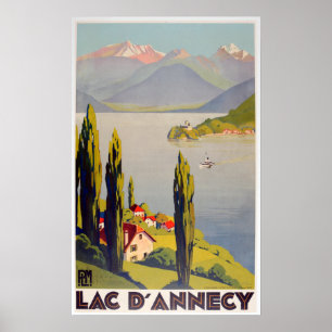 Vintager See Annecy Frankreich Poster