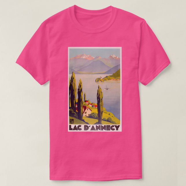 Vintager See Annecy Frankreich Reisen T-Shirt (Design vorne)