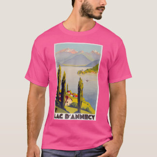 Vintager See Annecy Frankreich Reisen T-Shirt