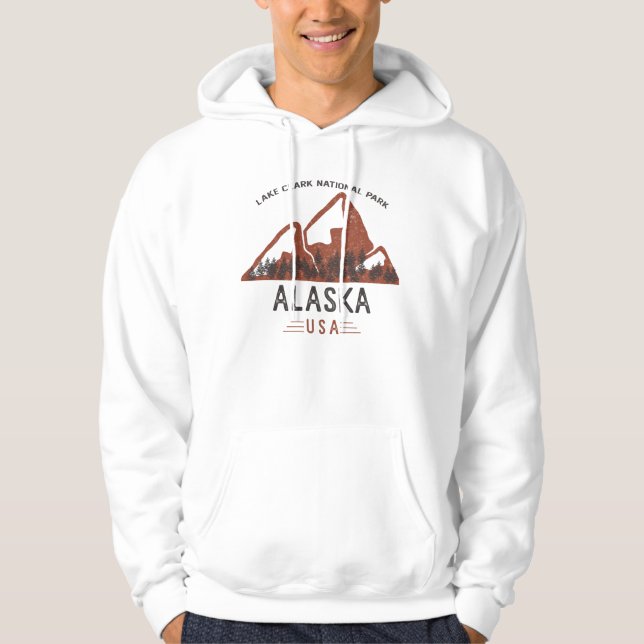Vintager See Clark Nationalpark Alaska Hoodie (Vorderseite)