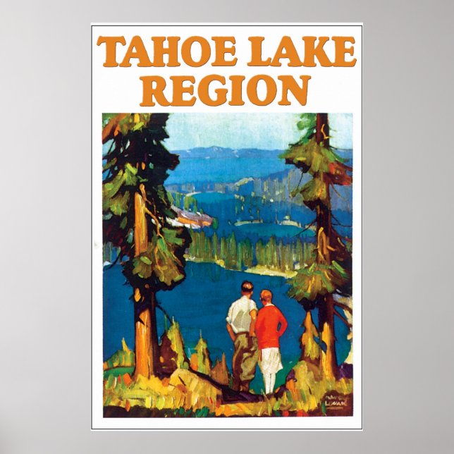 Vintager See Tahoe Reiseplakat Poster (Vorne)