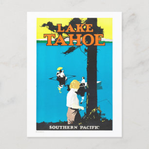 Vintager See Tahoe Südpazifik Poster Postkarte