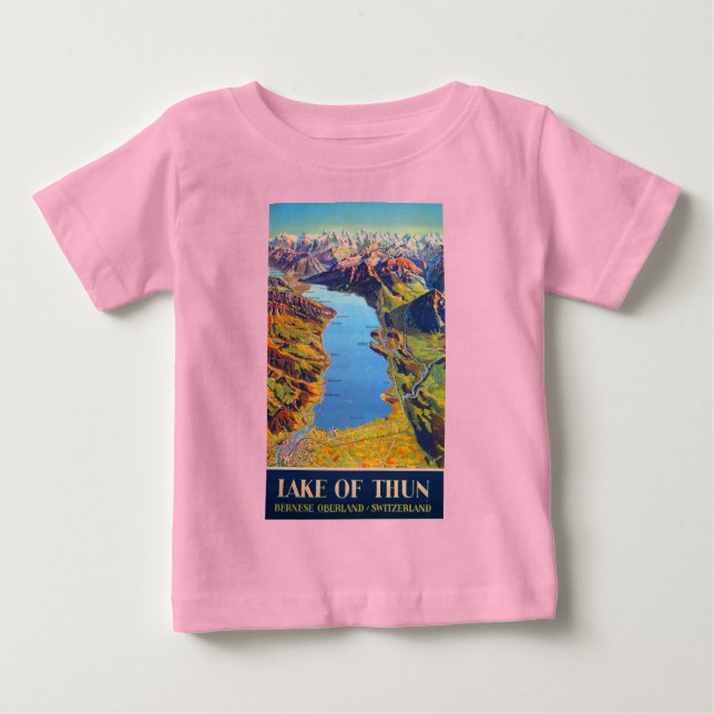 Vintager See Thun Schweiz Reisen Baby T-shirt (Vorderseite)