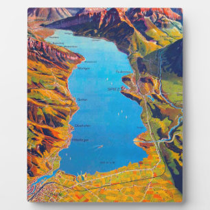 Vintager See Thun Schweiz Reisen Fotoplatte