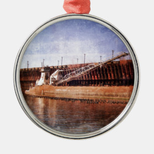 Vintager Seefrachter Ornament Aus Metall