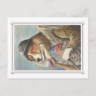 Vintager Seehund Postkarte - Angeln