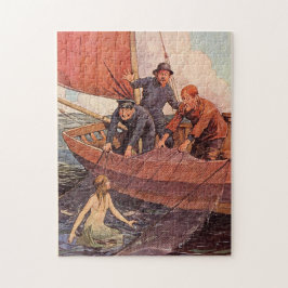 Vintager Seemann-Meerjungfrau-Fang Puzzle