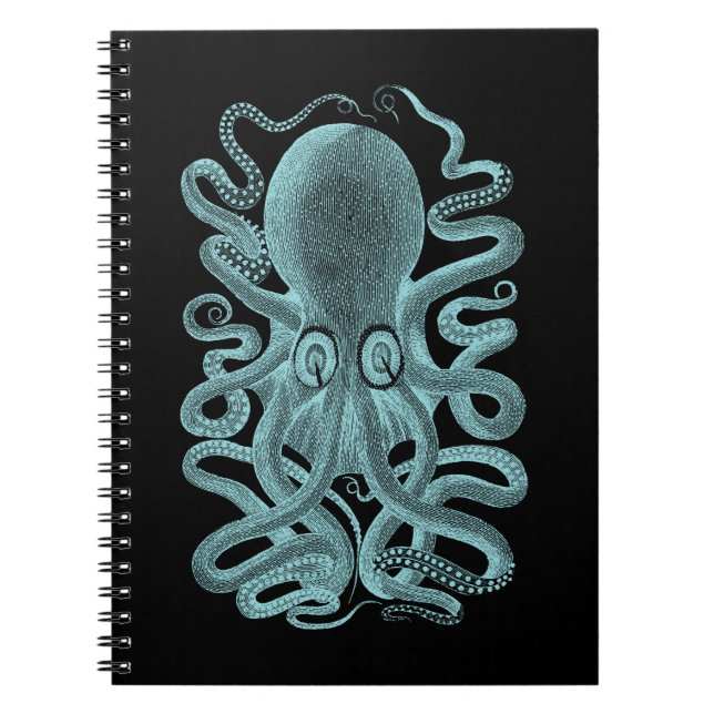 Vintager Seeoktopus Notizblock (Vorderseite)