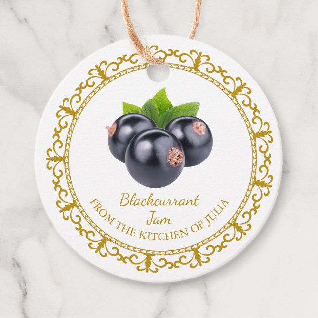 Vintager, selbstgemachte Blackcurrant Jam Hang Tag Geschenkanhänger (Vorderseite)