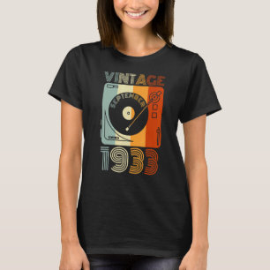 Vintager September 1933 Retro Record Player Birthd T-Shirt